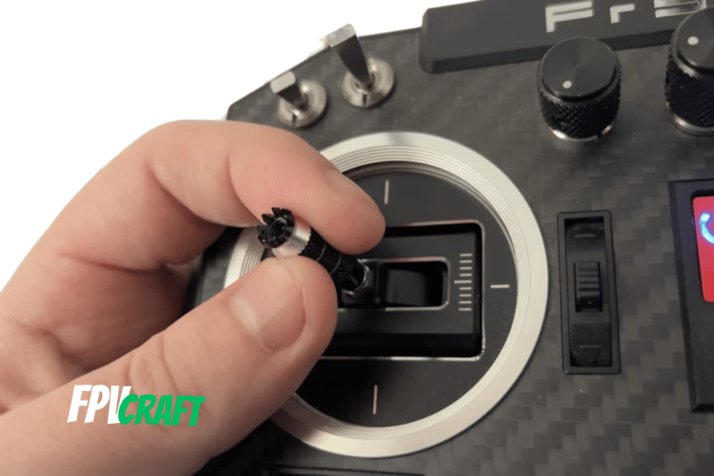 pinch on the FPV remote controller sticks