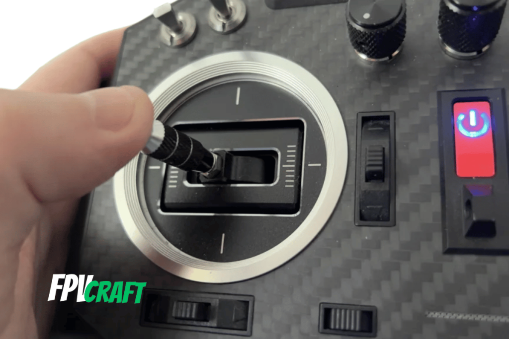 thumb on FPV remote controller sticks