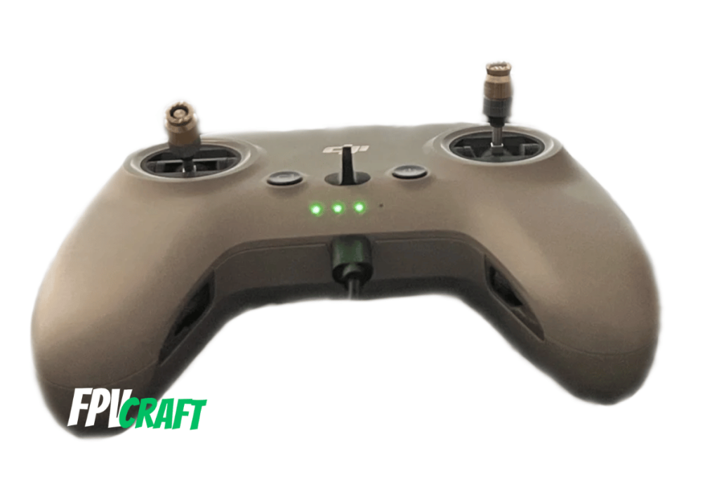 dji fpv remote controller 2 on white background
