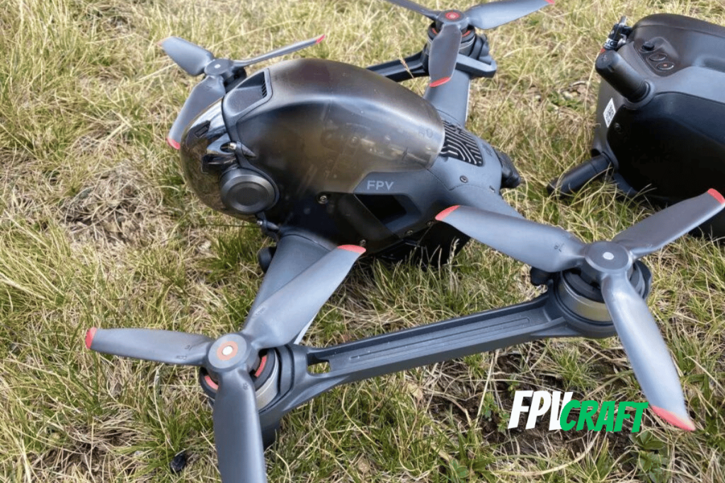 dji fpv drone on the ground