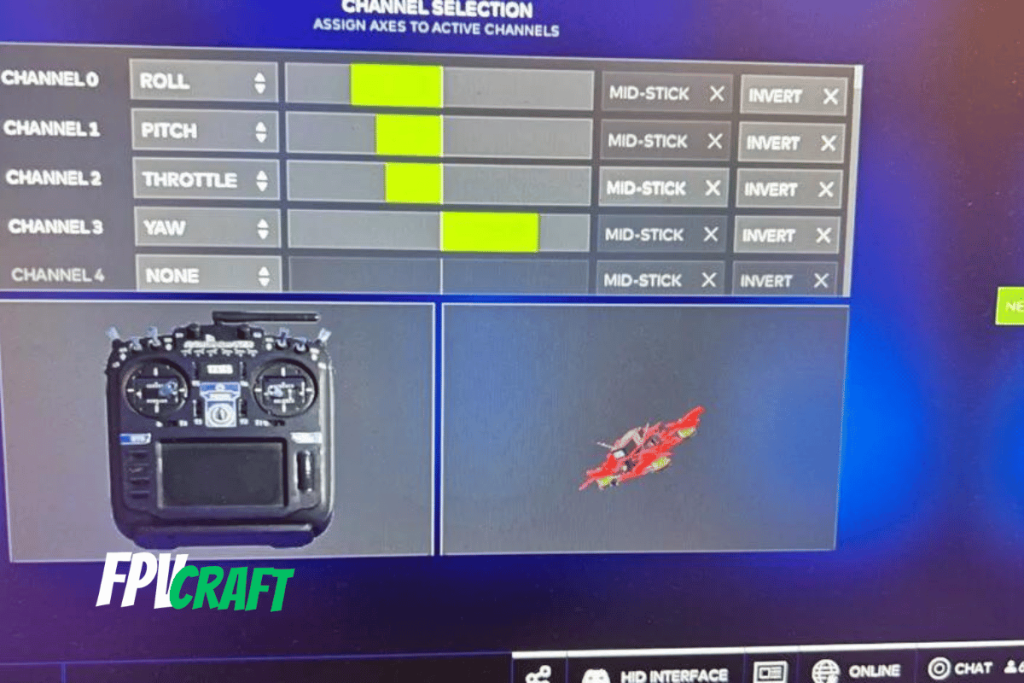 setting channels and fine tuning the DJI FPV RC 2 in DRL Simulator