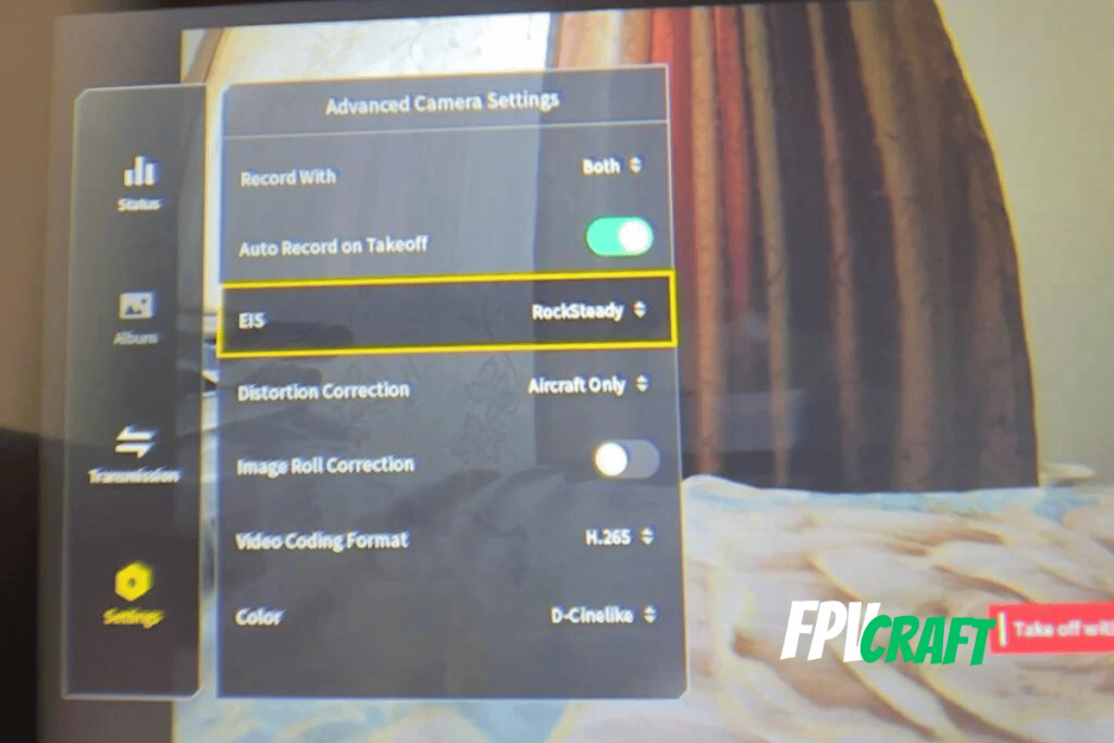changing video settings for DJI FPV drone