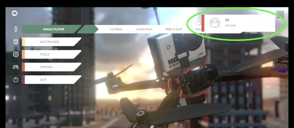 controller recognized in Liftoff Simulator - screenshot