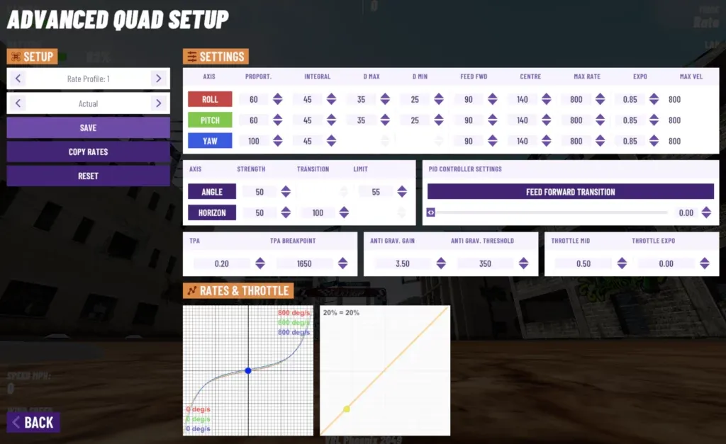 velocidrone rates by FPVCraft