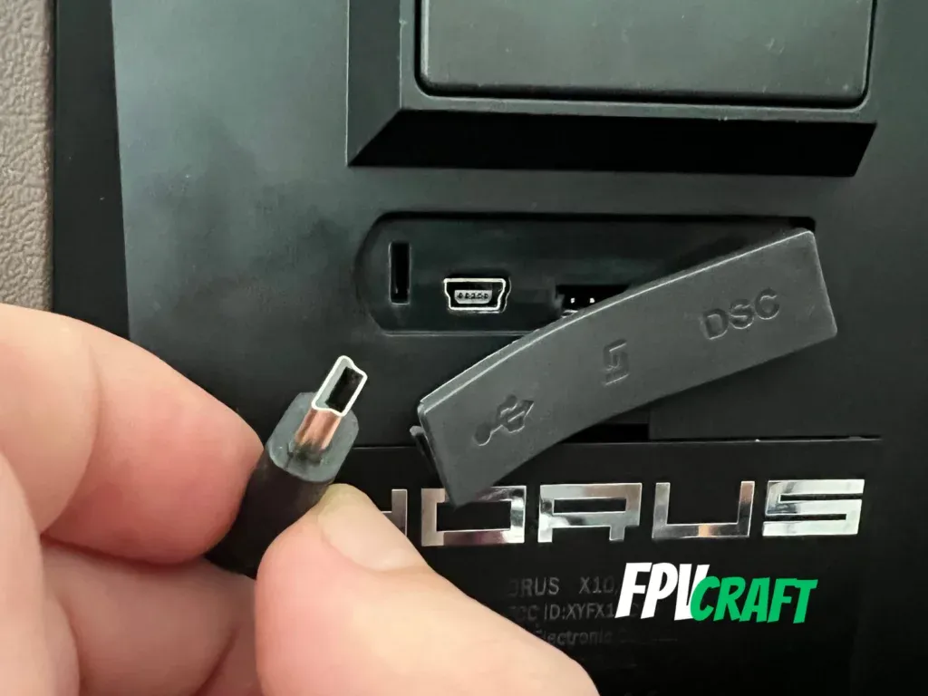 connecting frsky x10s to computer with mini usb cable