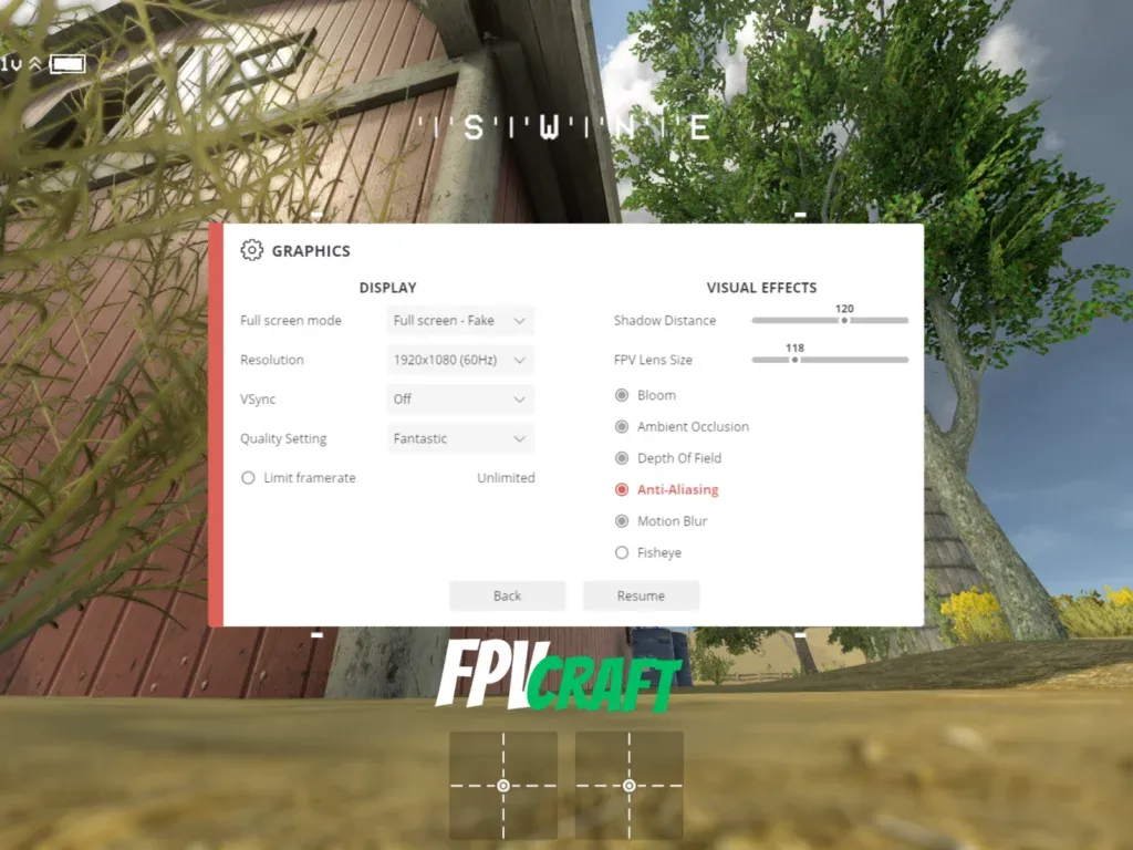 Liftoff graphics settings