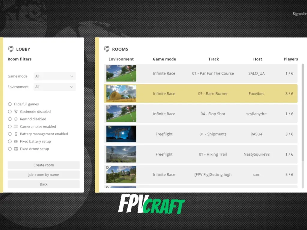 Liftoff simulator multiplayer mode menu