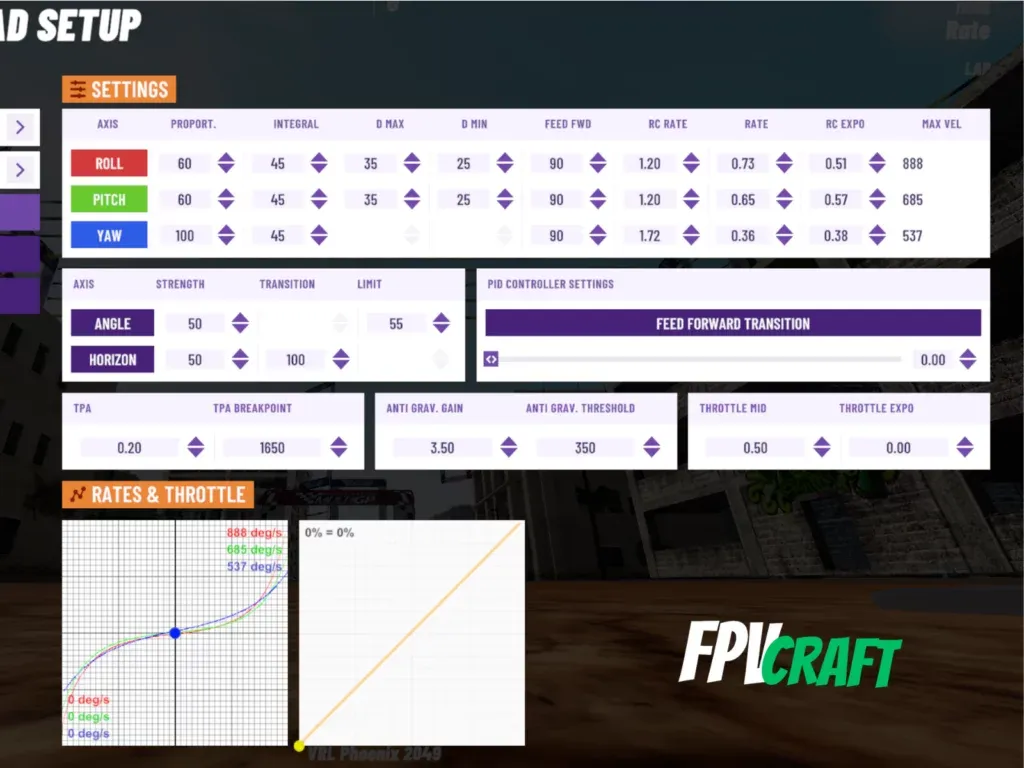 velocidrone rates (FPVCraft)
