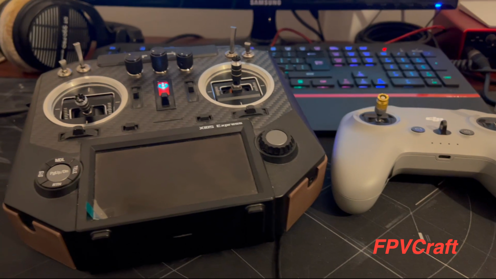 frsky horus x10s (left) and dji fpv remote controller 2 (right)