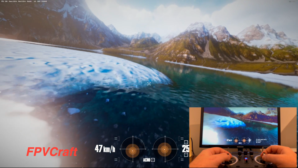 screenshot from within the EreaDrone 2023 fpv simulator