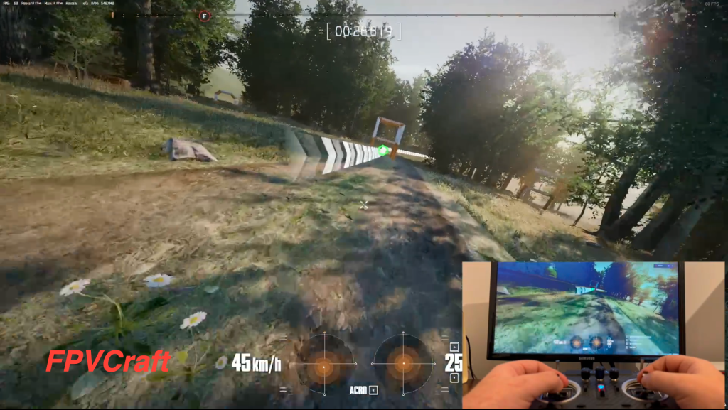 racing within the EreaDrone 2023 fpv simulator